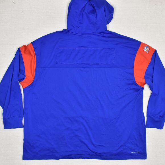 Nike Men Hoodie Pullover NFL Polyester Blue Sz 3XL Dri Fit Patriots Retro Stain - Picture 3 of 8